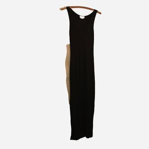 Lovers and Friends Sleeveless Black Rib Knit Maxi Dress xs Side Split Turkey